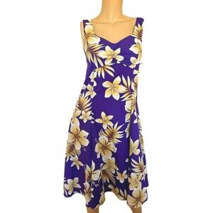 Pacific Legend Purple Hawaiian Floral Luau Hawaiian Vacation Dress Size S